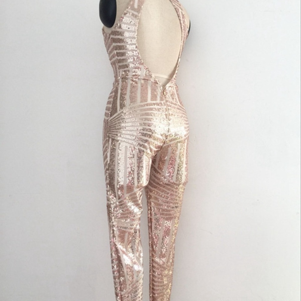 Pretty Gold Jumpsuit - Picture 4 of 16